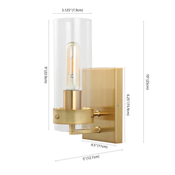 Harper 4.5" Coastal Minimalist Iron/Glass LED Sconce - JONATHAN Y